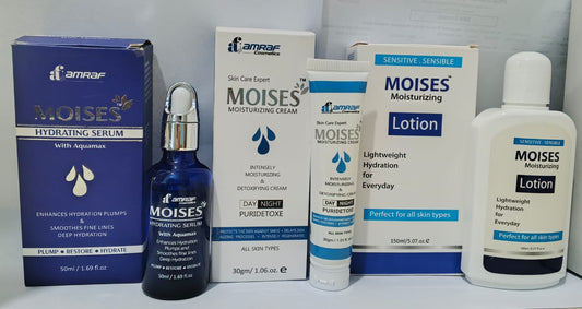 Moises Skincare Kit – Serum, Cream & Lotion | Complete Hydration & Glow